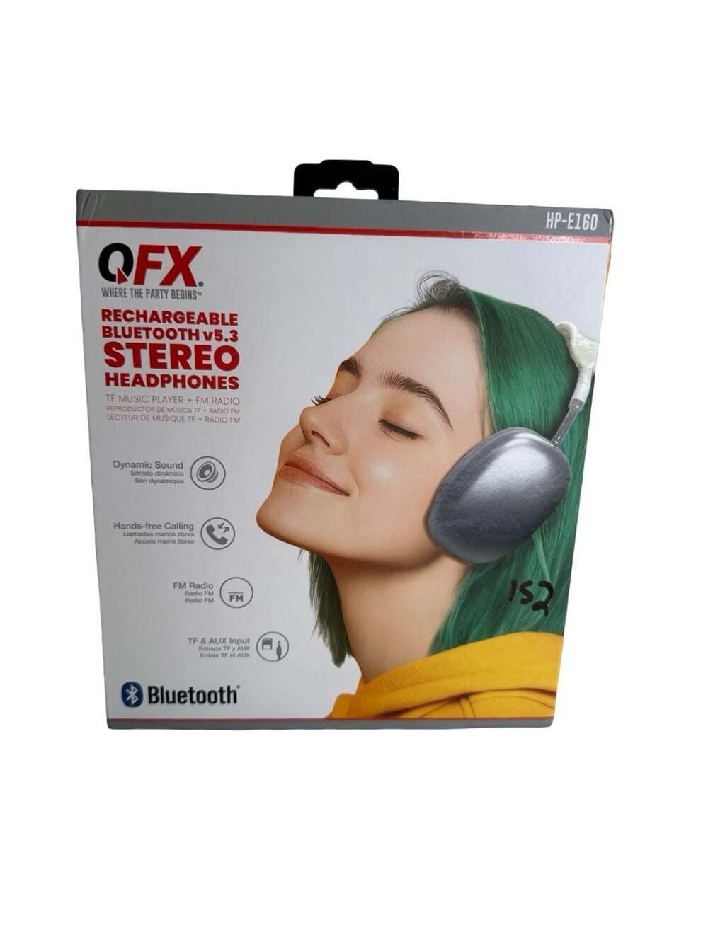 QFX Rechargeable Bluetooth v5.3 Stereo Headphones w/FM Radio:TF Card Slot - Lila